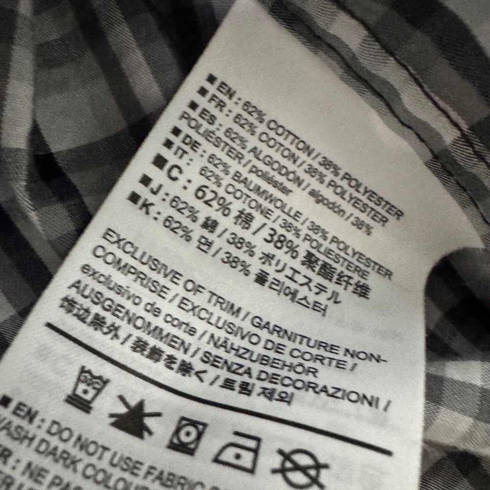Arcteryx Mens Medium Gray Black Plaid Short Sleeve Button Down Shirt Casual - Picture 4 of 6